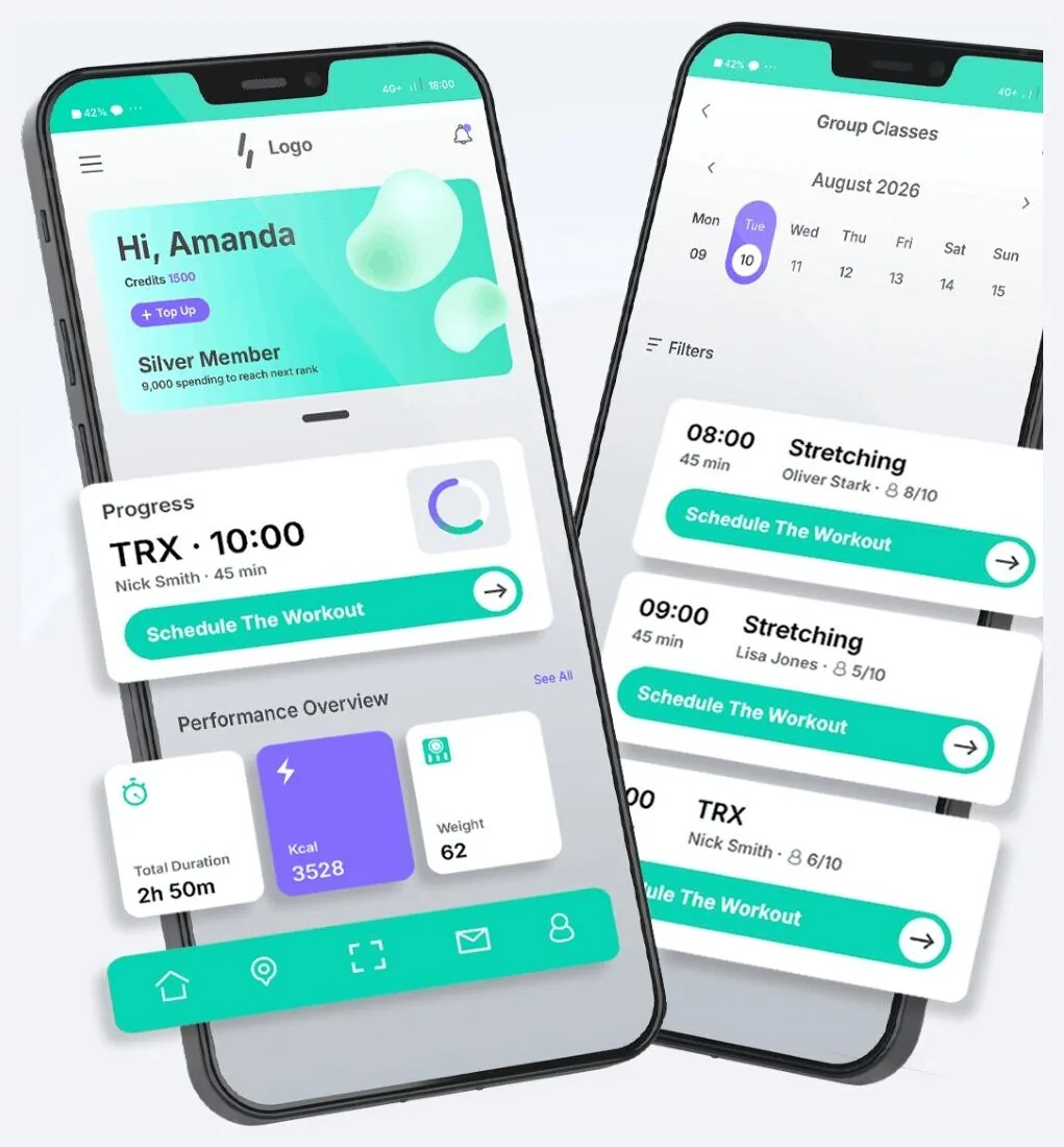 Skrin tempahan dan jadual kelas